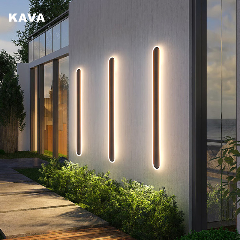 فوانيس حائطية LED خارجية مقاومة للماء بتصميم بسيط، مصنوعة من اللون الأسود، للإضاءة في الفناء أو المدخل