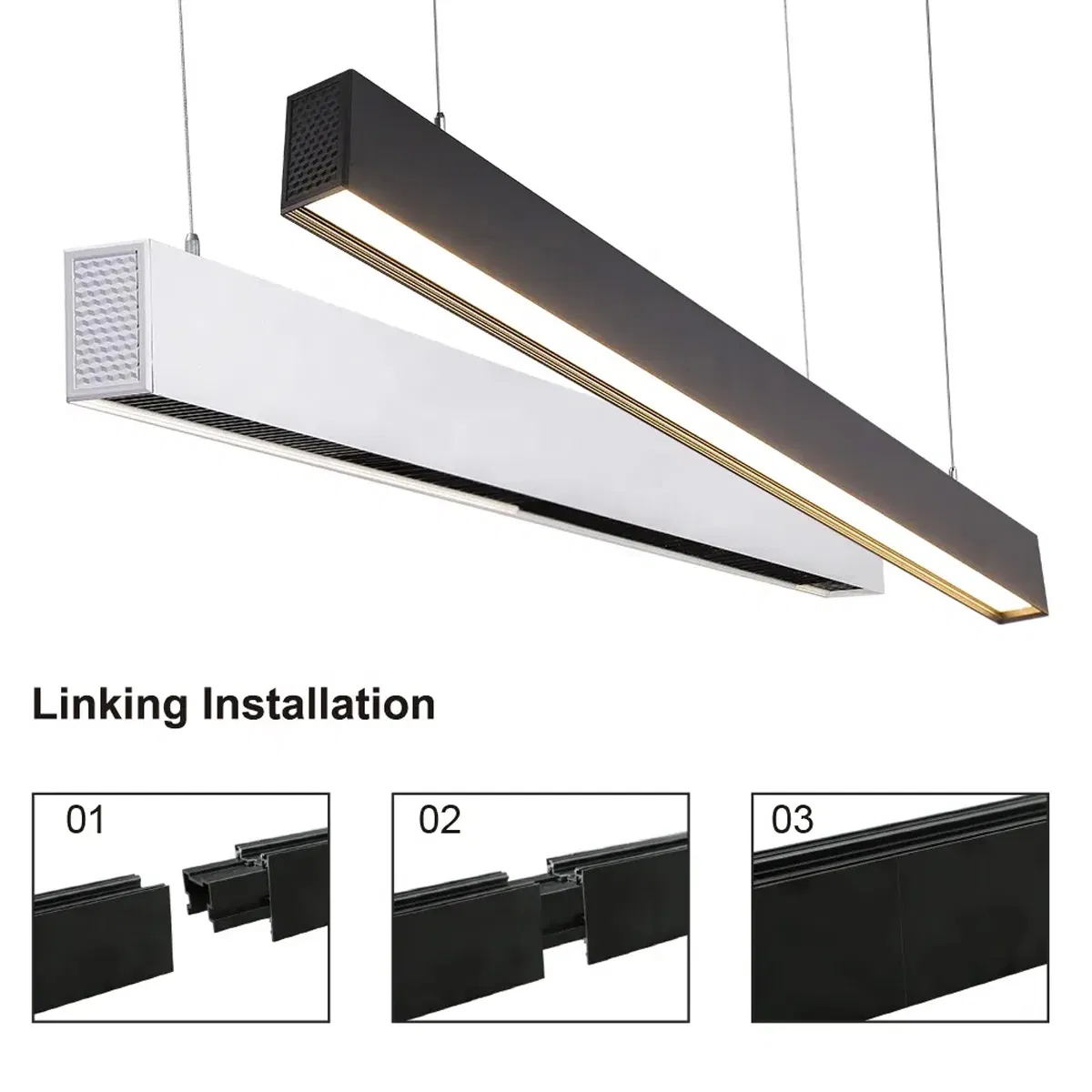 إضاءة خطية سلسة معلقة للأعلى والأسفل 120W 2400mm 8FT