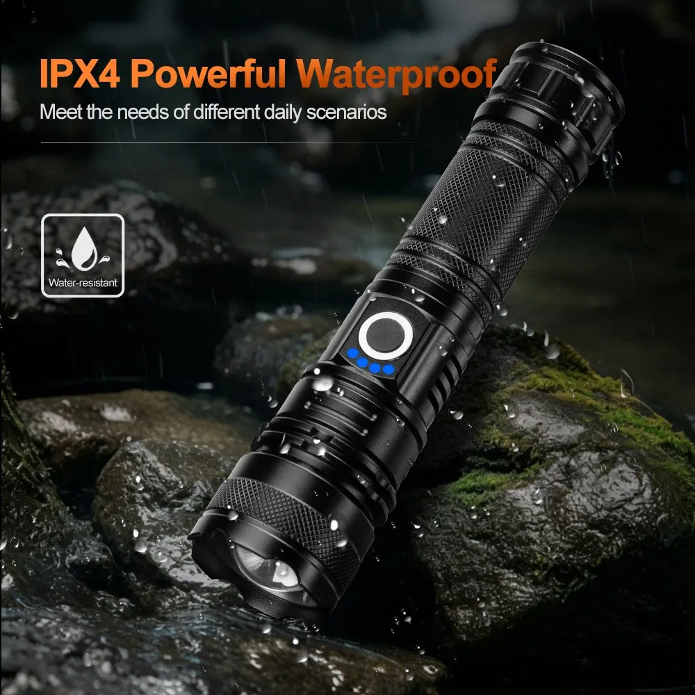 هيلوس Xhp70 مصباح ليزر أبيض فائق السطوع LED قابل للتكبير للصيد والدوريات والتخييم قابل للشحن من نوع C مصباح يدوي تكتيكي LED