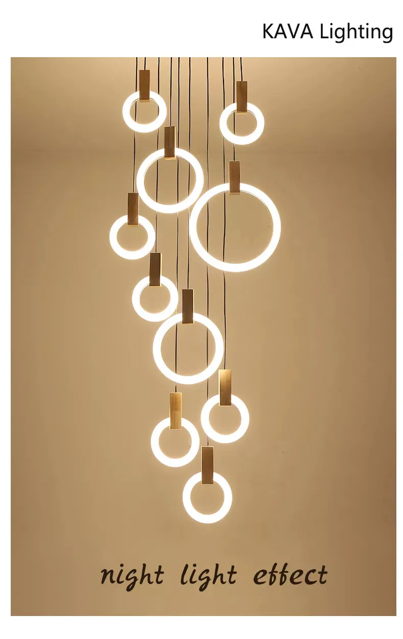 تصميم فني عالي الجودة لمصباح دائري LED معلق لسلم