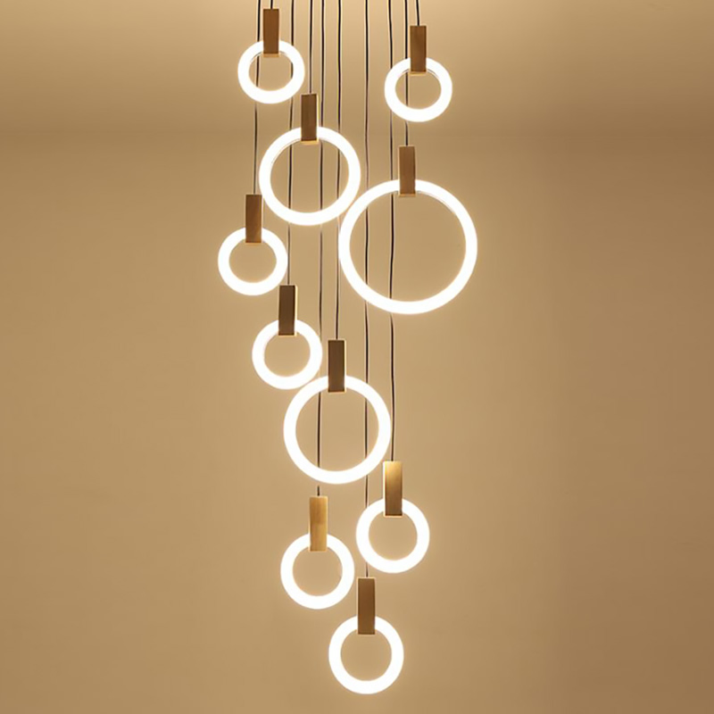 تصميم فني عالي الجودة لمصباح دائري LED معلق لسلم