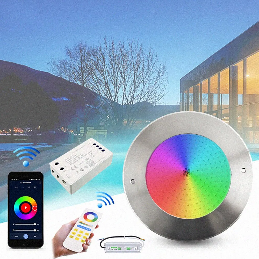 35W ضوء سباحة رفيع للغاية تحت الماء 12V ضوء سباحة RGB مثبت على الحائط