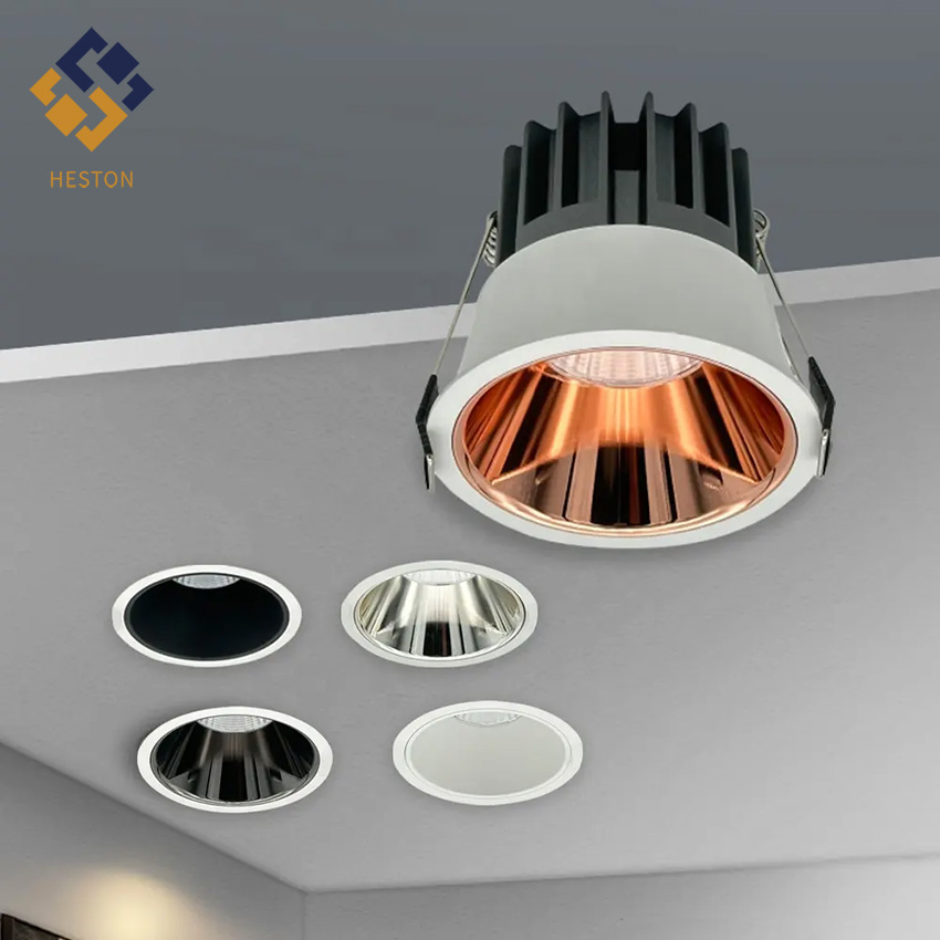 إضاءة LED داونلايت بألوان مختلفة لجسم المصباح الألمنيوم عالي السطوع 12W سبوتلايت