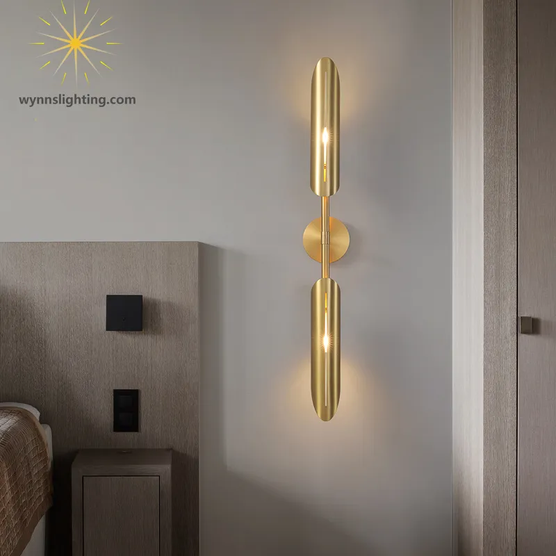 إضاءة مصباح جداري LED من مصنع صيني لتزيين غرفة المعيشة وغرفة النوم والمطعم بتصميم نورديك بسيط ومصباح جداري ذهبي