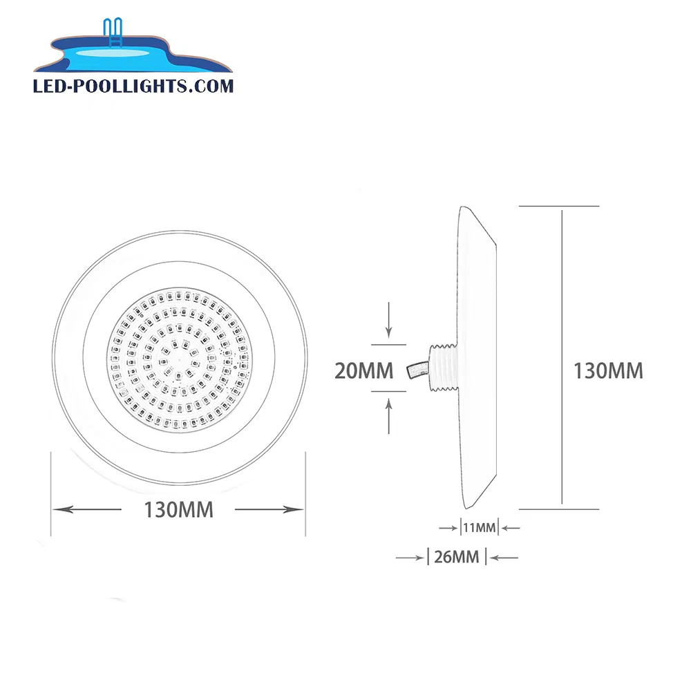 مصباح حمام سباحة LED صغير DC12V خارجي IP68 مقاوم للماء تحت الماء
