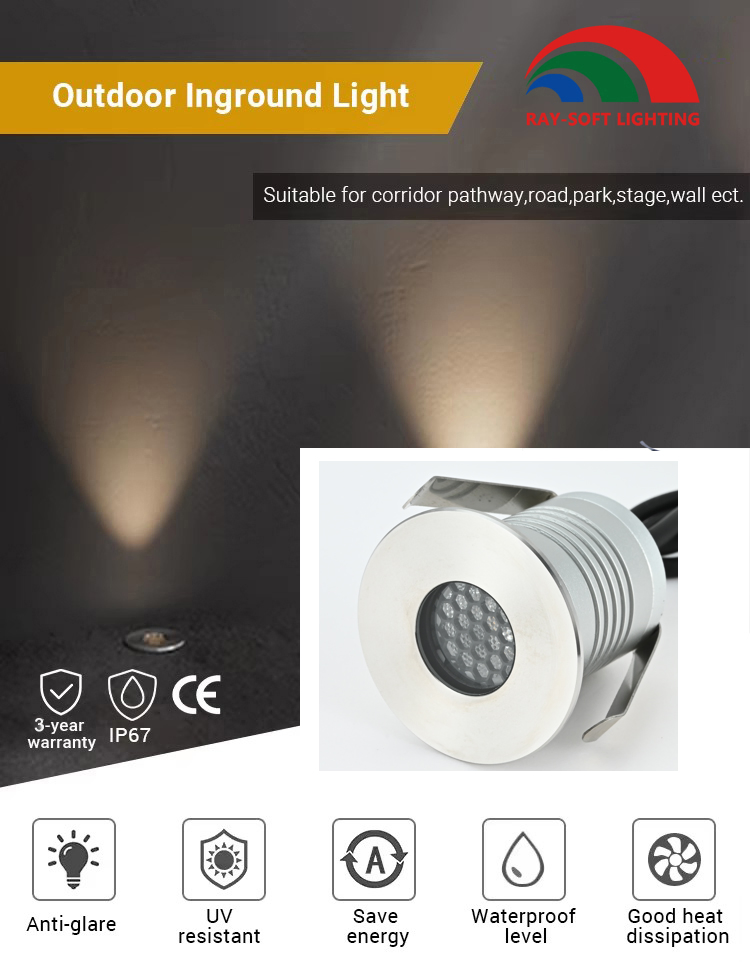 أضواء LED تحت الأرض للبيع بالجملة لأضواء السلم الخارجية ومصابيح تحت الأرض الدائرية