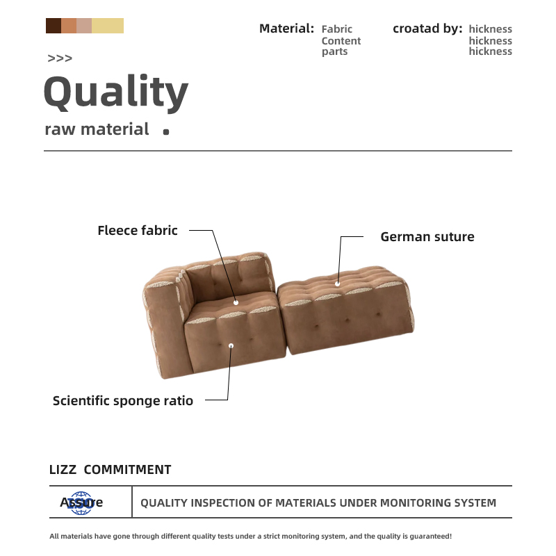 Cute Luxury Modular Tufted Sofa Set 3-Seater &amp; 1-Seater Loveseat Soft Velvet Fabric Comfortable Use for Apartment