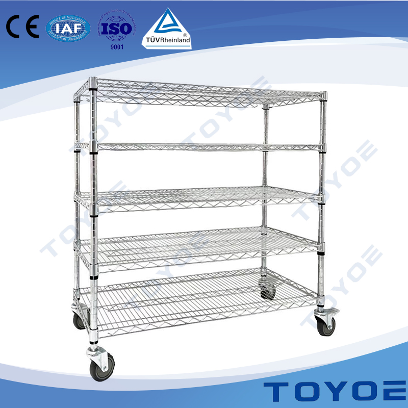 The Mobile and Easy-to-Operate Four-Layer Galvanized Pipe Storage Rack Iron Warehouse Racking Metal Shelf for Product Display and Transportation