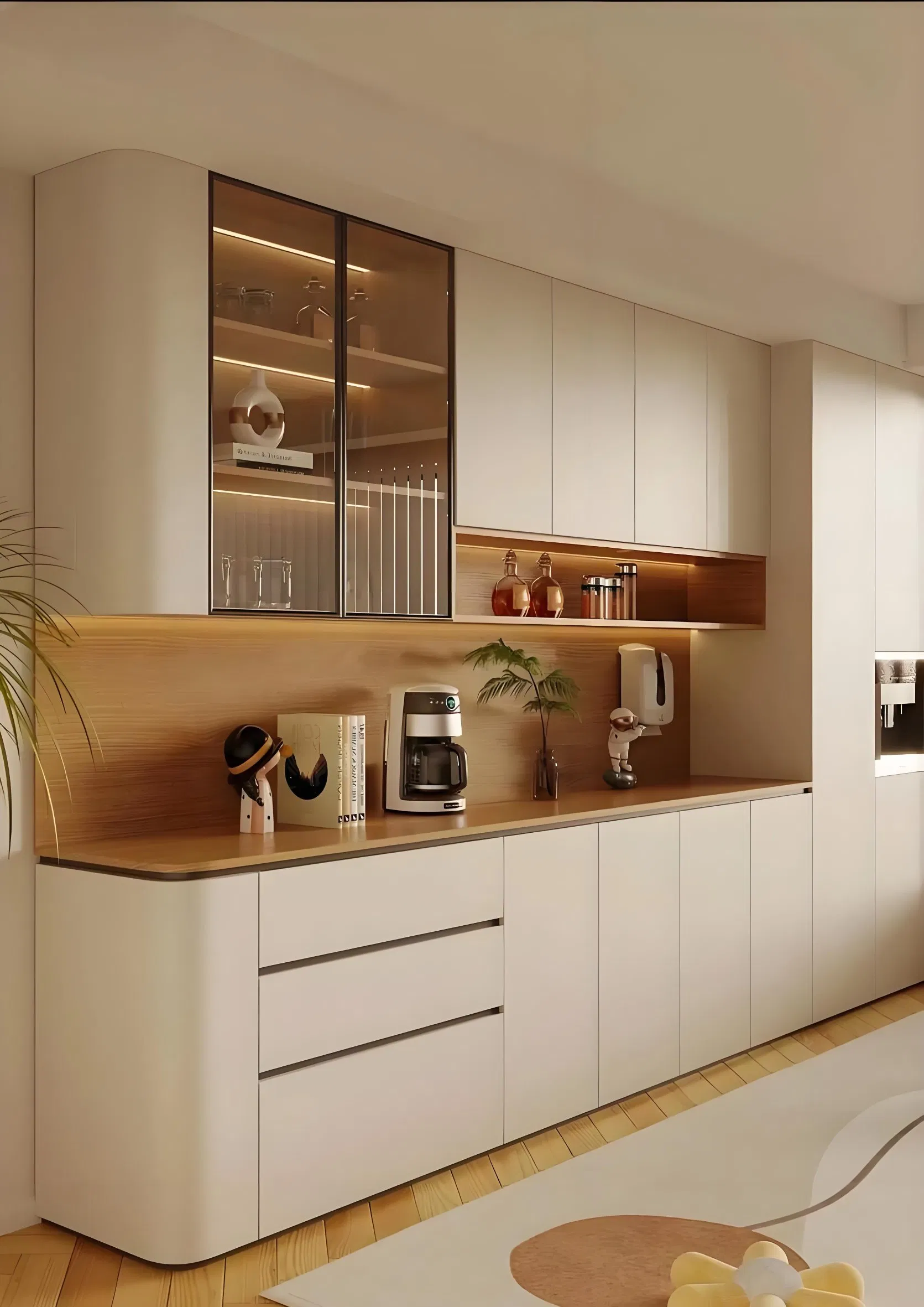 Elegant Wood Sideboard Cabinet with Warranty for Durability