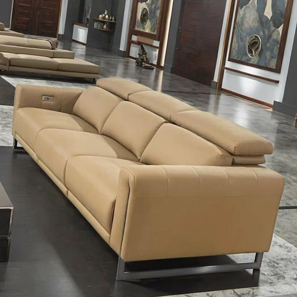 Latest European Modern Furniture Living Room Sofa Electric Recliner Leather Sofa Design with 1 2 3 Seater Sofa Couch