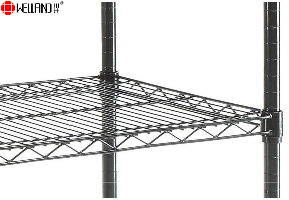 Spacious Dimensions Black Epoxy Steel Wire Mesh Shelving Rack for Garage Storage