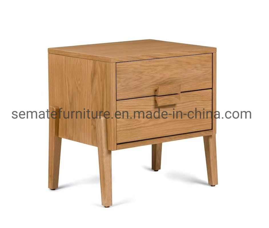 Wholesale Modern Bedroom Furniture 2 Drawers Bedside Table Wooden Nightstand