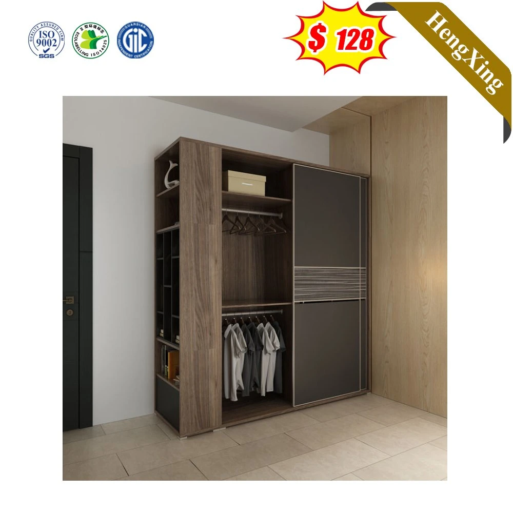 Classic Wooden Bedroom Clothing Cabinets Locker Closet Wardrobe with Mirror