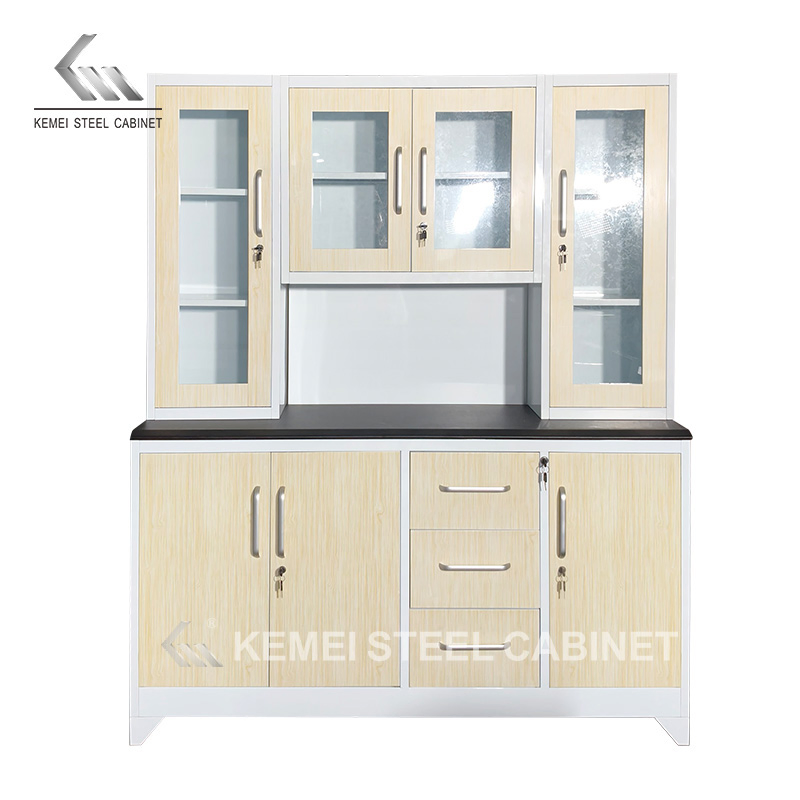 High Quality Modern Metal Custom Kitchen Cabinet Knock-Down Steel Structure for Living Room Storage