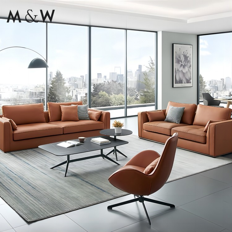 M&W Light Luxury Sectional Leather Sofa Living Room Furniture Sofa Couch