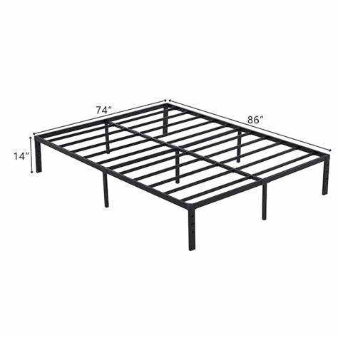 Customized Black Minimalist Steel Ribs Queen Double Size Strong Metal Bed Frame Load Capacity