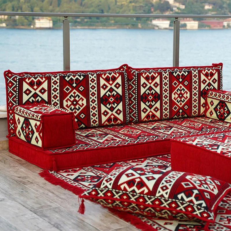 Living Room Furniture Arabic Majlis Stylish Fabric Floor Seating Sofa Single Loveseat Set