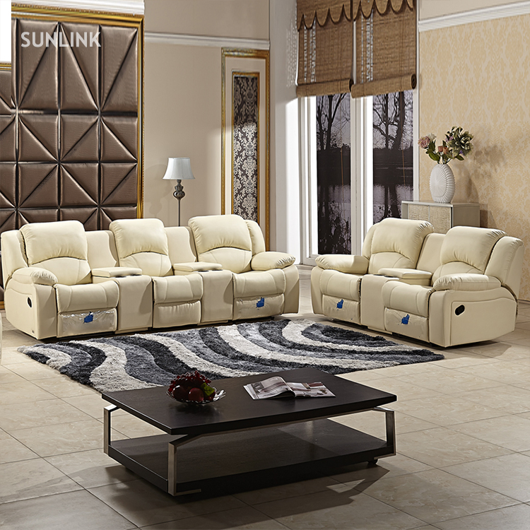 Factory Wholesale Italian Design Living Room Theater Leather Sofa Set Recliner Sofa