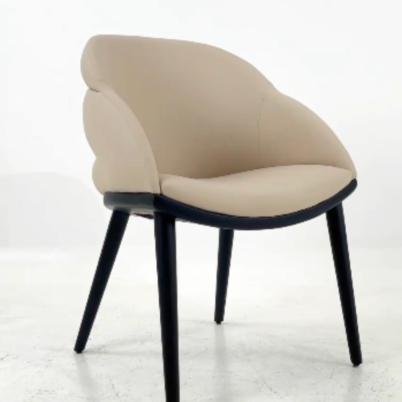 Contemporary Stylish Furniture Leather Wooden Diningroom Restaurant Hotel Modern Dining Chair