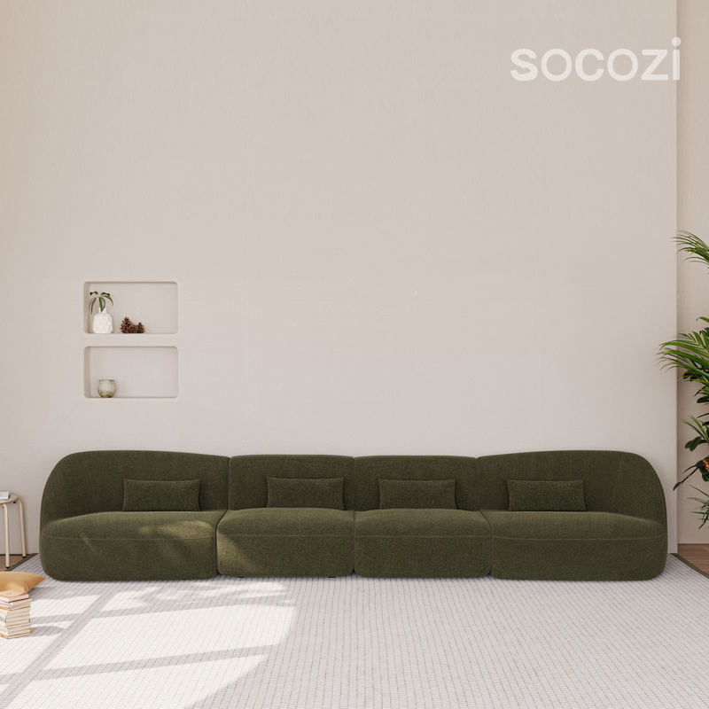 Modern Home Green Couch 2 Seater Loveseat Couches Set Fabric Modular Sofa