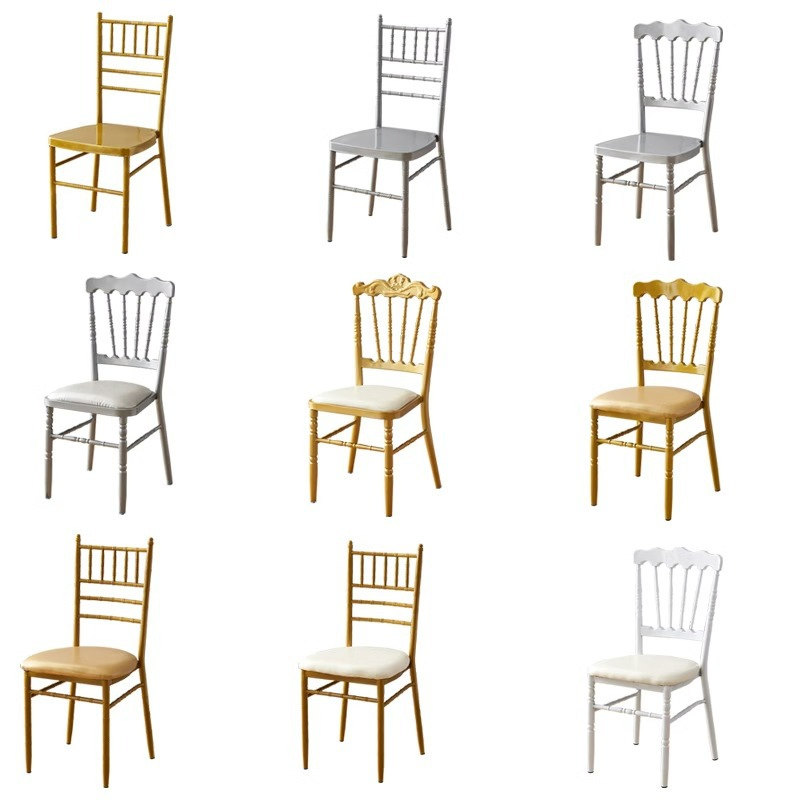 Stacking Gold Modern Banquet Restaurant Dining Tiffany Chiavari Wedding Chair with Cushion