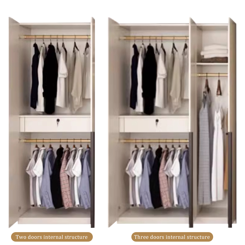 New Design Bedroom Furniture Wardrobe Cabinet Wooden Lacquer Modern White Simple Home Furniture Wardrobe