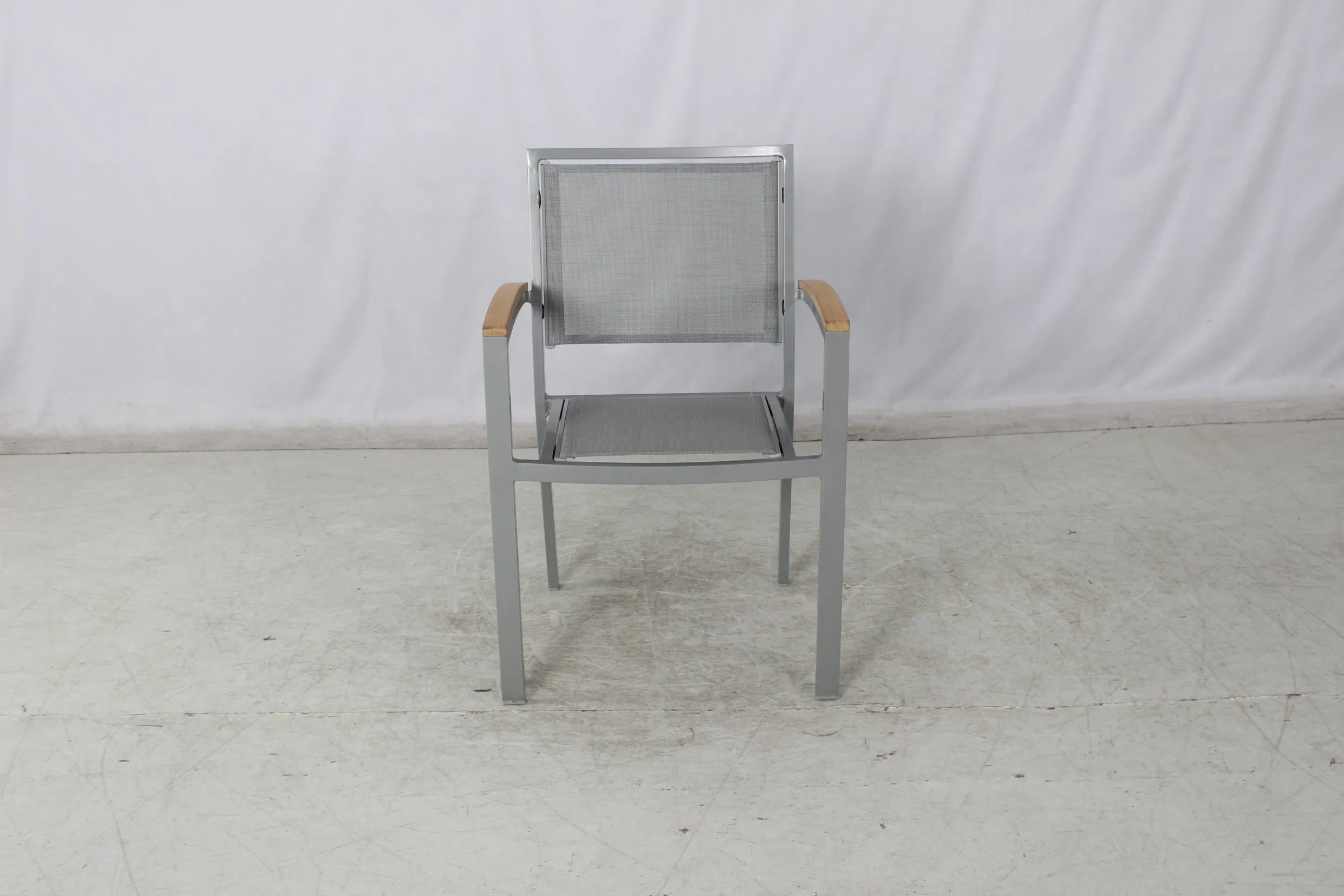 Modern Outdoor Restaurant Garden 3 Pieces Aluminum Coffee Table Chairs Dining Furniture