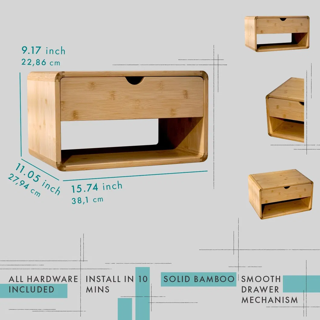 Bamboo Bedside Shelf Detail 3