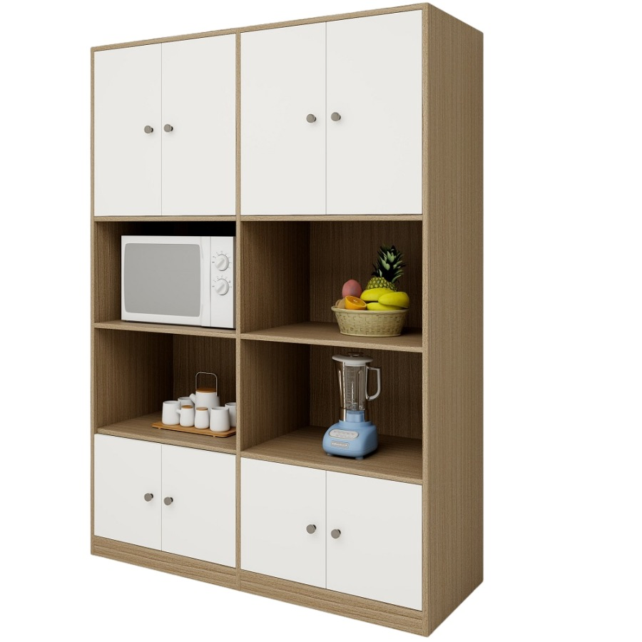 Tableware Open with Doors Household Wooden Cutlery Cabinet Sideboard Buffet