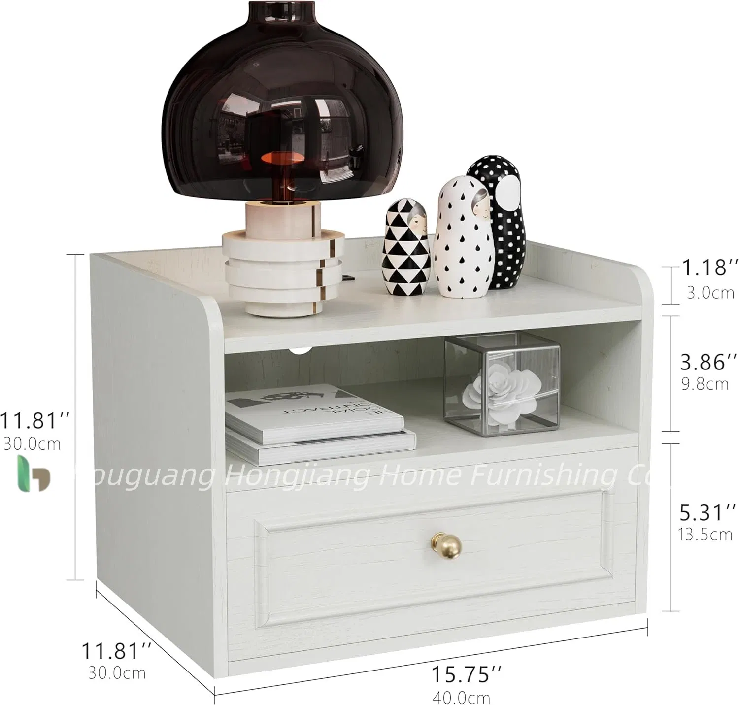 Floating Nightstand with Charging Station Set of 2, Modern Wall Mounted Bedside Tables