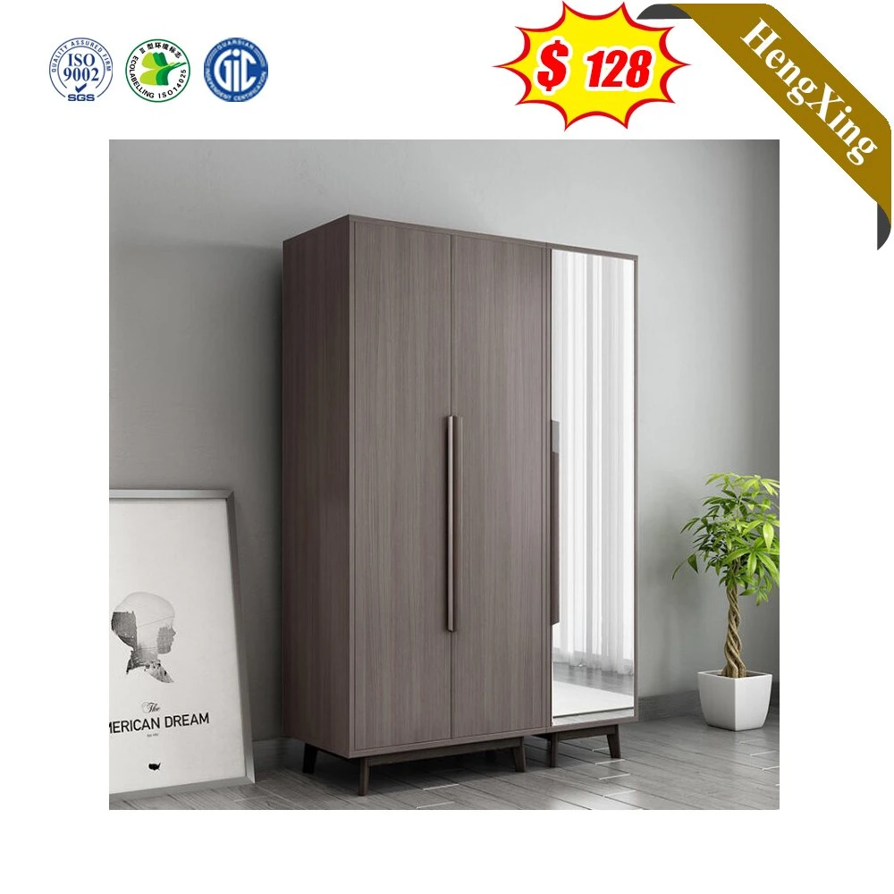 Classic Wooden Bedroom Clothing Cabinets Locker Closet Wardrobe with Mirror