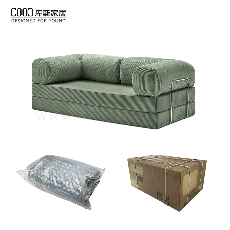 Sofa in Box Compressed Vacuum Sealed Packed Convertible Sponge Fabric Teddy Sofa Bed Couch Modern Teddy Sofa