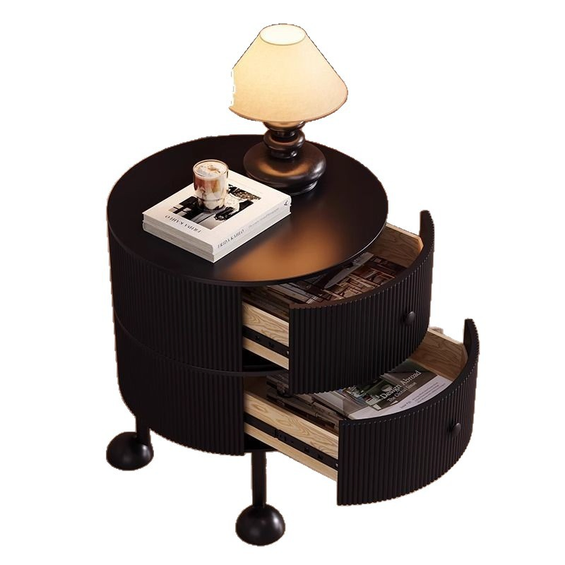 French Light Luxury Round Beside Table Household Nightstand