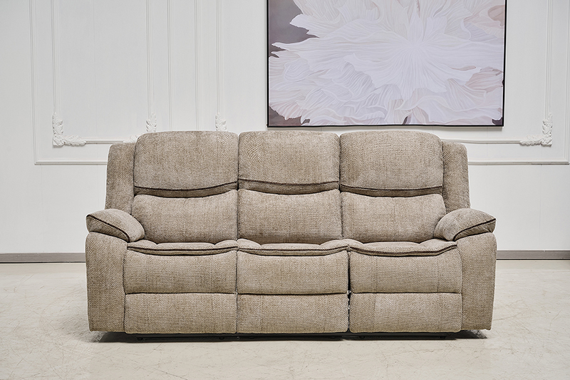 Modern Recliner Sofa Set with Dropdown Table and Stylish Cupholders