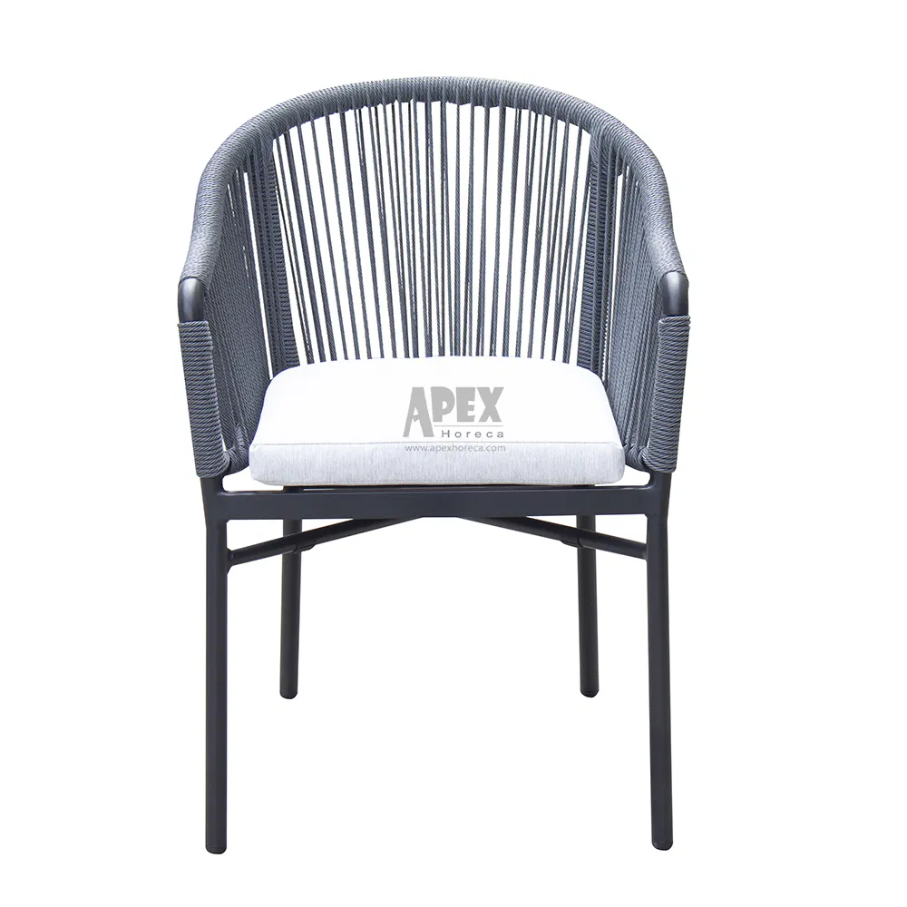 Rope Woven Outdoor Furniture Unique Garden Elegant Aluminum Waterproof Restaurant Chair