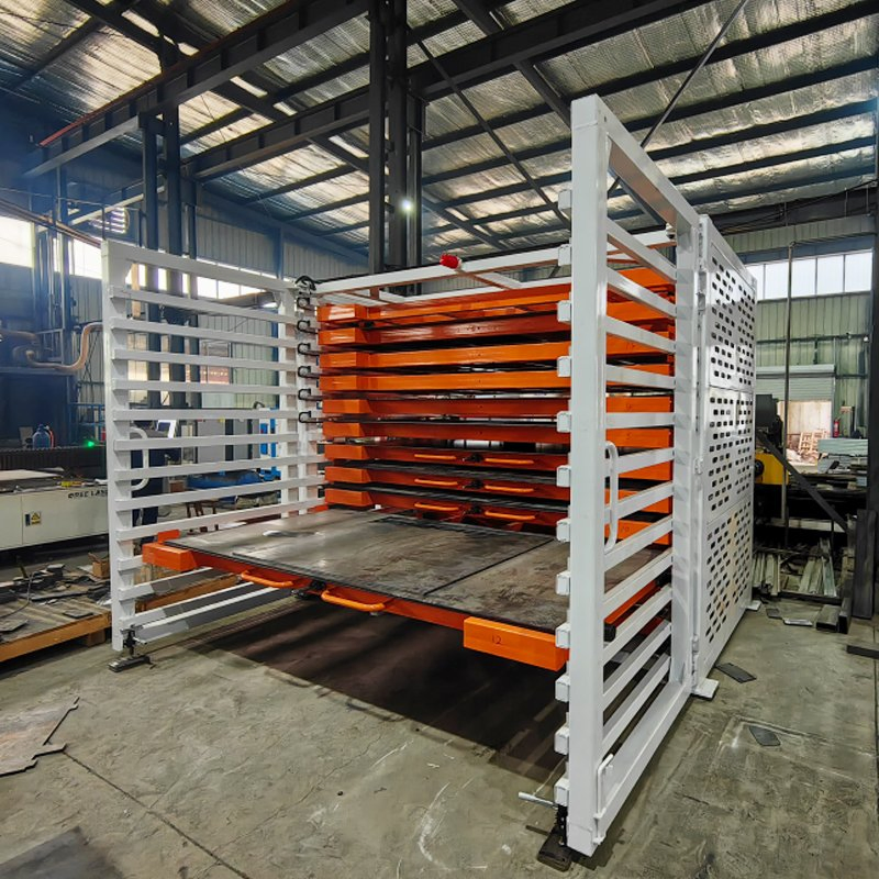 Heavy Duty Roll out Sheet Metal Storage Rack Sliding Steel Plate Organizer with High Capacity &amp; Safety Lock
