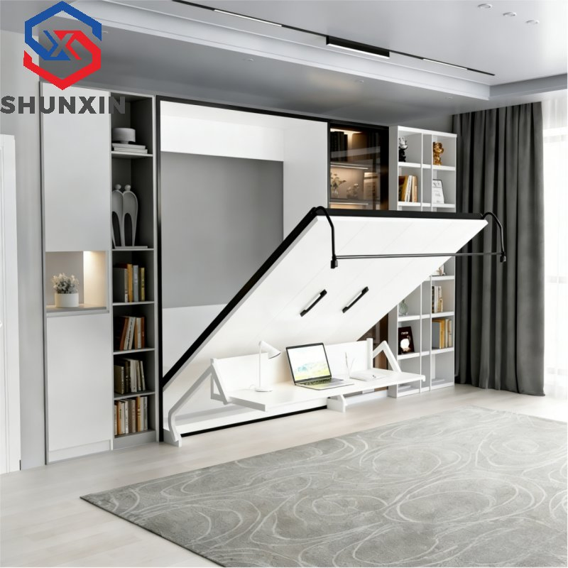 Invisible Folding Multi Functional Bookcase Wall Murphy Bed Frame Mechanism