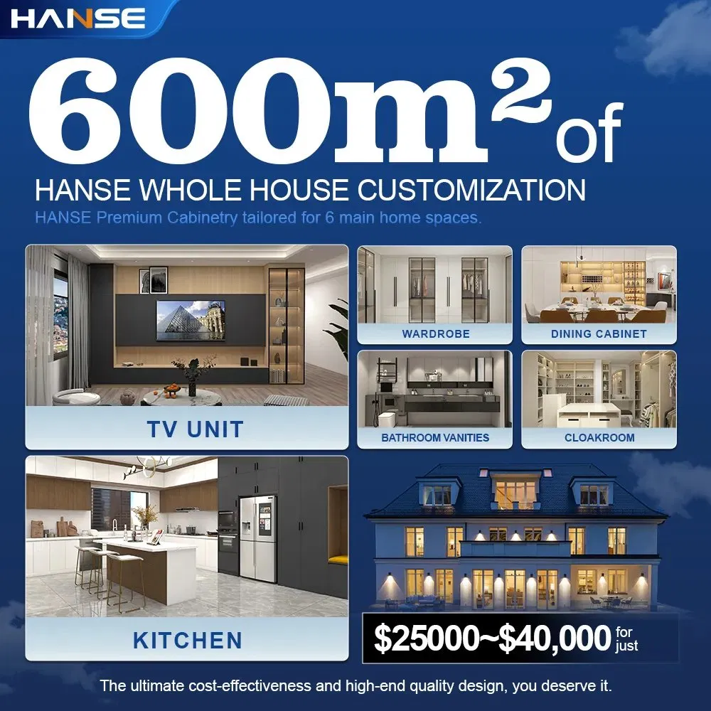 Luxury Villa Project Kitchen Furniture Design Custom Modern Solid Wood Particle Melamine Board Shaker Kitchen Cabinet Island Design Kitchen Cabinets