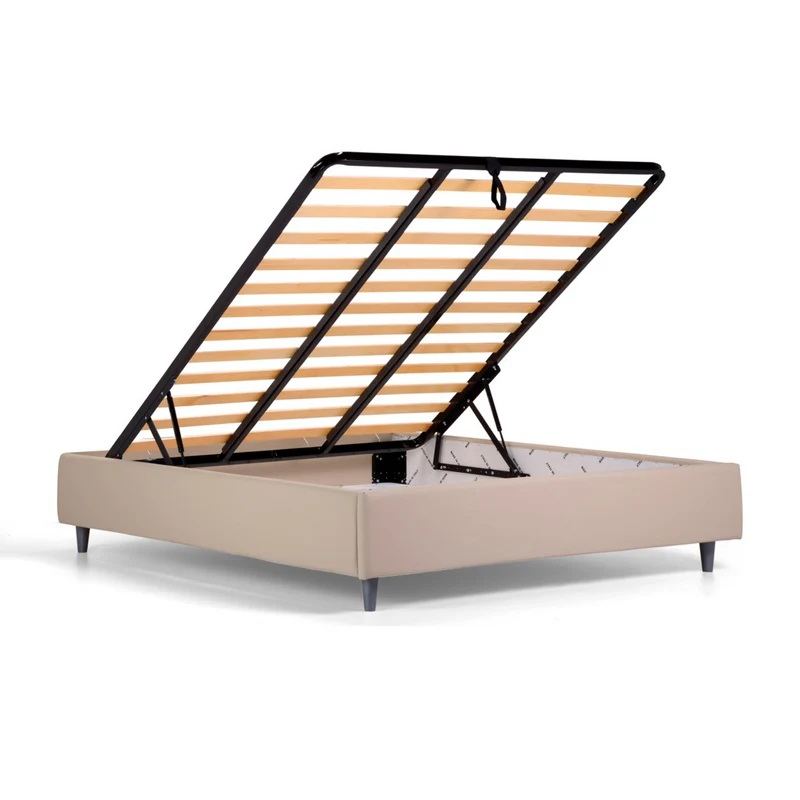 OEM Free Sample Bedroom Furniture Double Queen Bed Frame Upholstered Bed Platform Storage Bed with Lifting Bed Mechanism Smart Bed Sofa Bed Frame