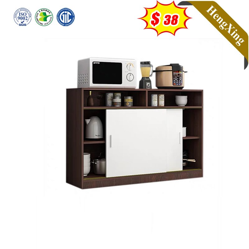 Modern Simple Design Black Mobile Wooden Home Kitchen Furniture Sideboard Tea Bowl Storage Cabinet