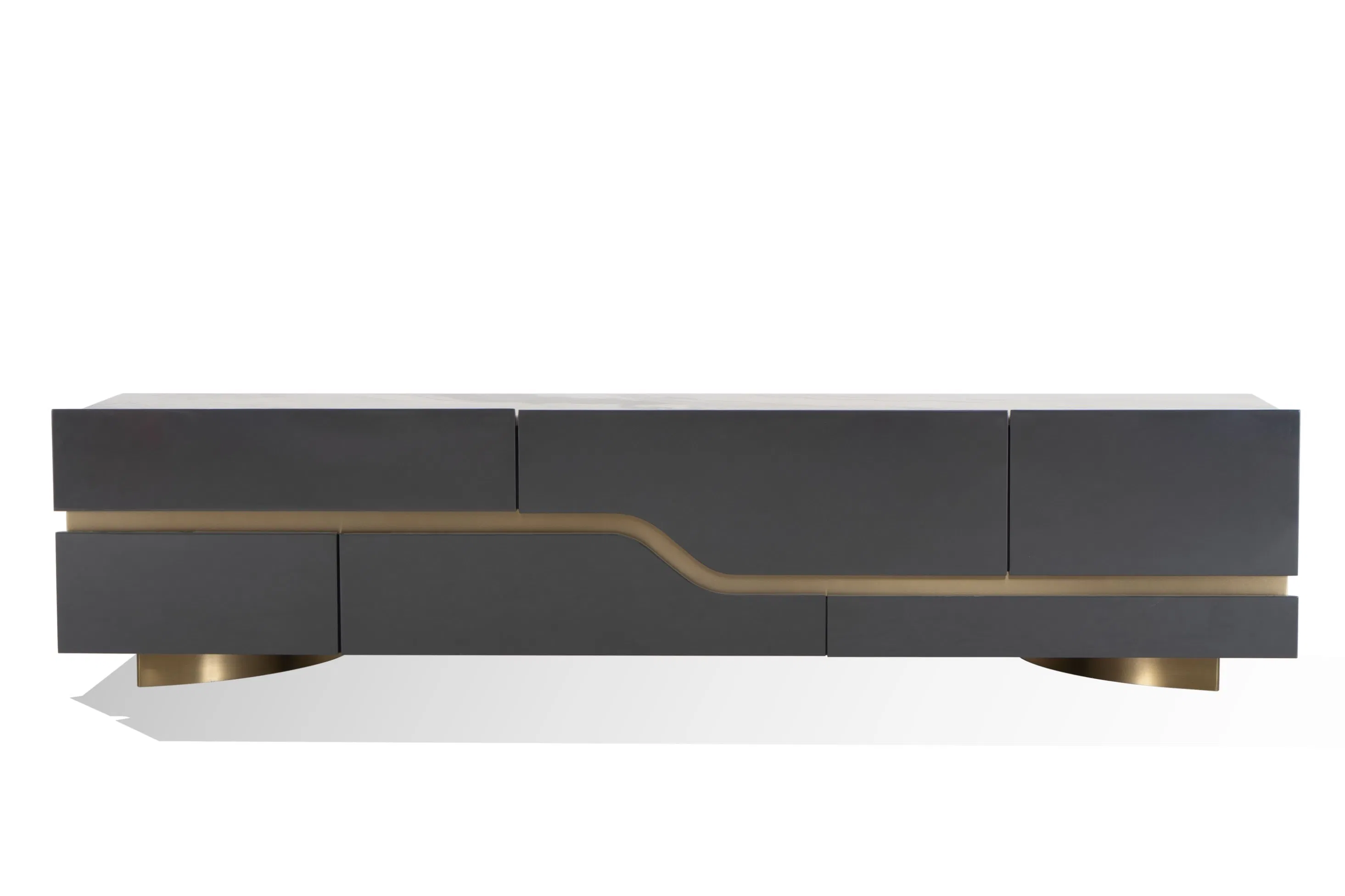 Modern Living Room Wooden Upmarket Furniture Stylish Marble Top Hardware Decoration TV Stand