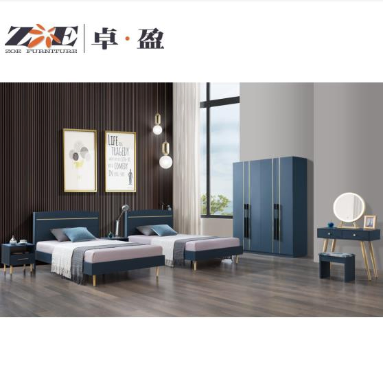 Custom Made Modern Luxury Design Commercial Room Bedroom Home Wooden MDF Apartment Furniture Set