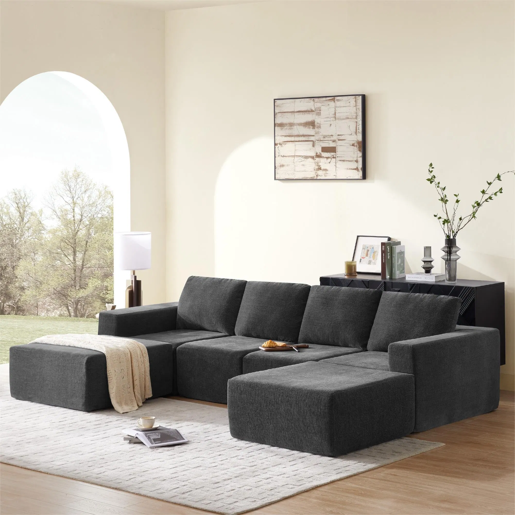 Modern Wholesale Fabric Modular Living Room Vacuum Home Furniture Lazy Sectional Boneless Frameless Compressed Sofa for Home Luxury Furniture