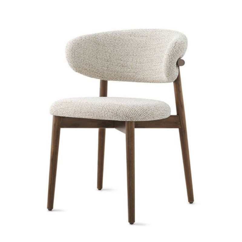 Nordic Design Modern Solid Wood Dining Chairs Leisure Home Fabric Chair