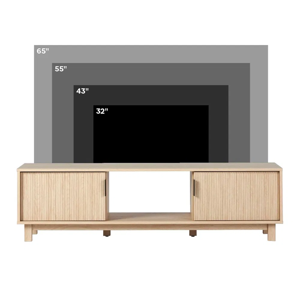 Industrial Style Entertainment Center TV Stand with Metal Frame Construction