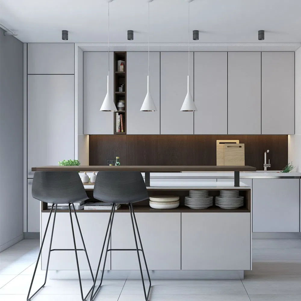 White Lacquer Combine Bookshelf Wooden Cupboards Modular Kitchen Cabinet