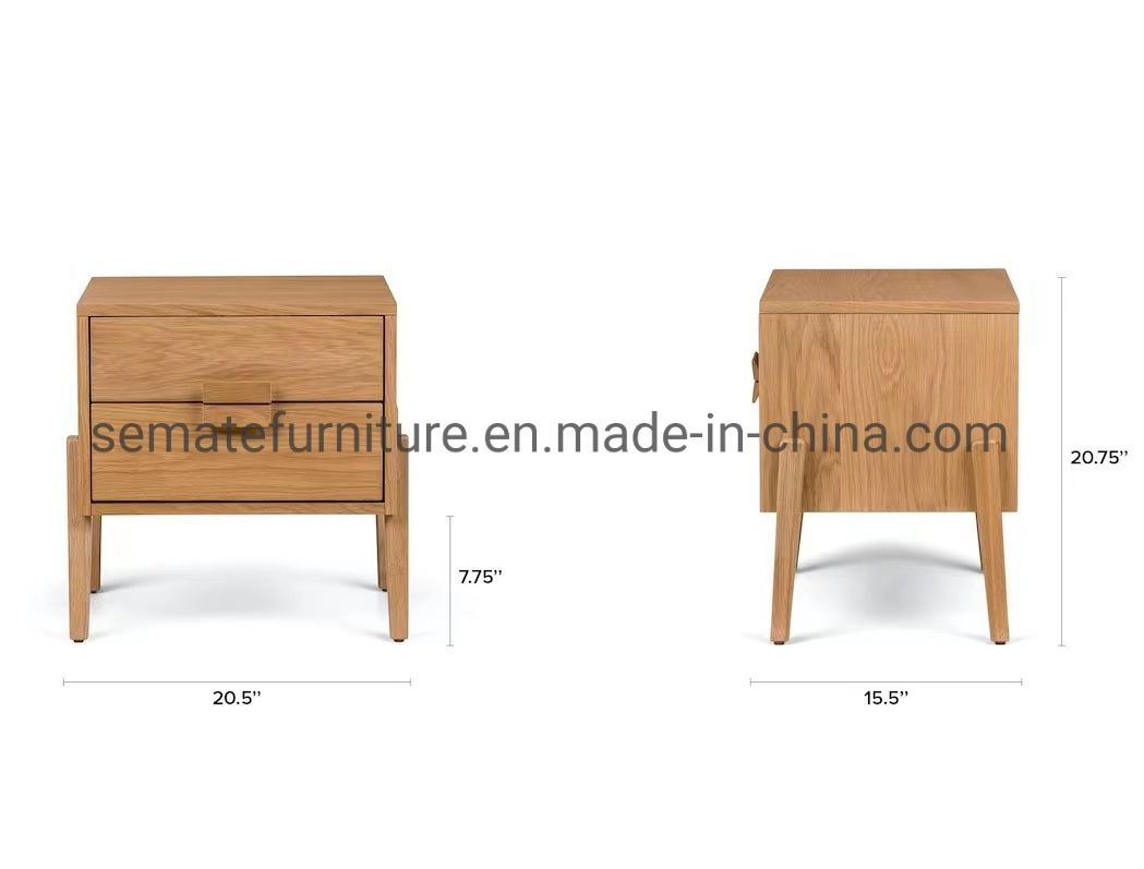 Wholesale Modern Bedroom Furniture 2 Drawers Bedside Table Wooden Nightstand