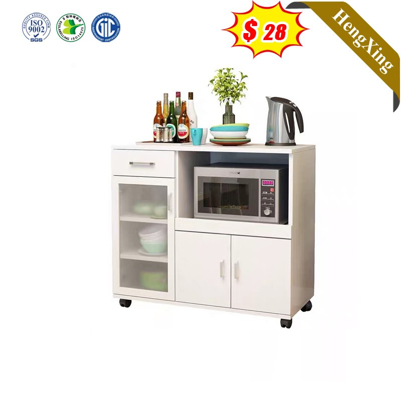 Modern Simple Design Black Mobile Wooden Home Kitchen Furniture Sideboard Tea Bowl Storage Cabinet