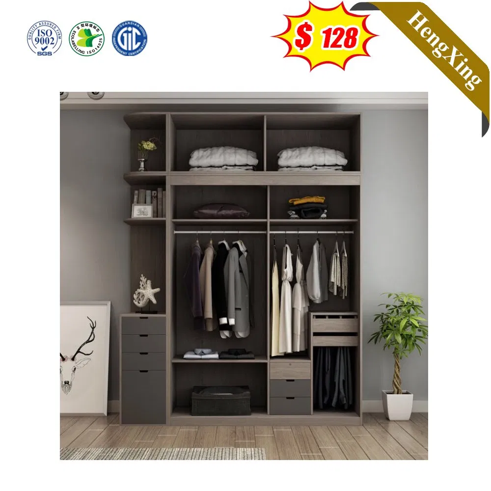 Classic Wooden Bedroom Clothing Cabinets Locker Closet Wardrobe with Mirror