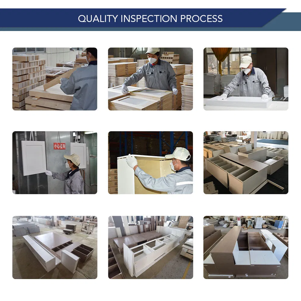 Linear Style George Standard Export Packing Kitchen Furniture Solid Wood Kitchen Cabinets